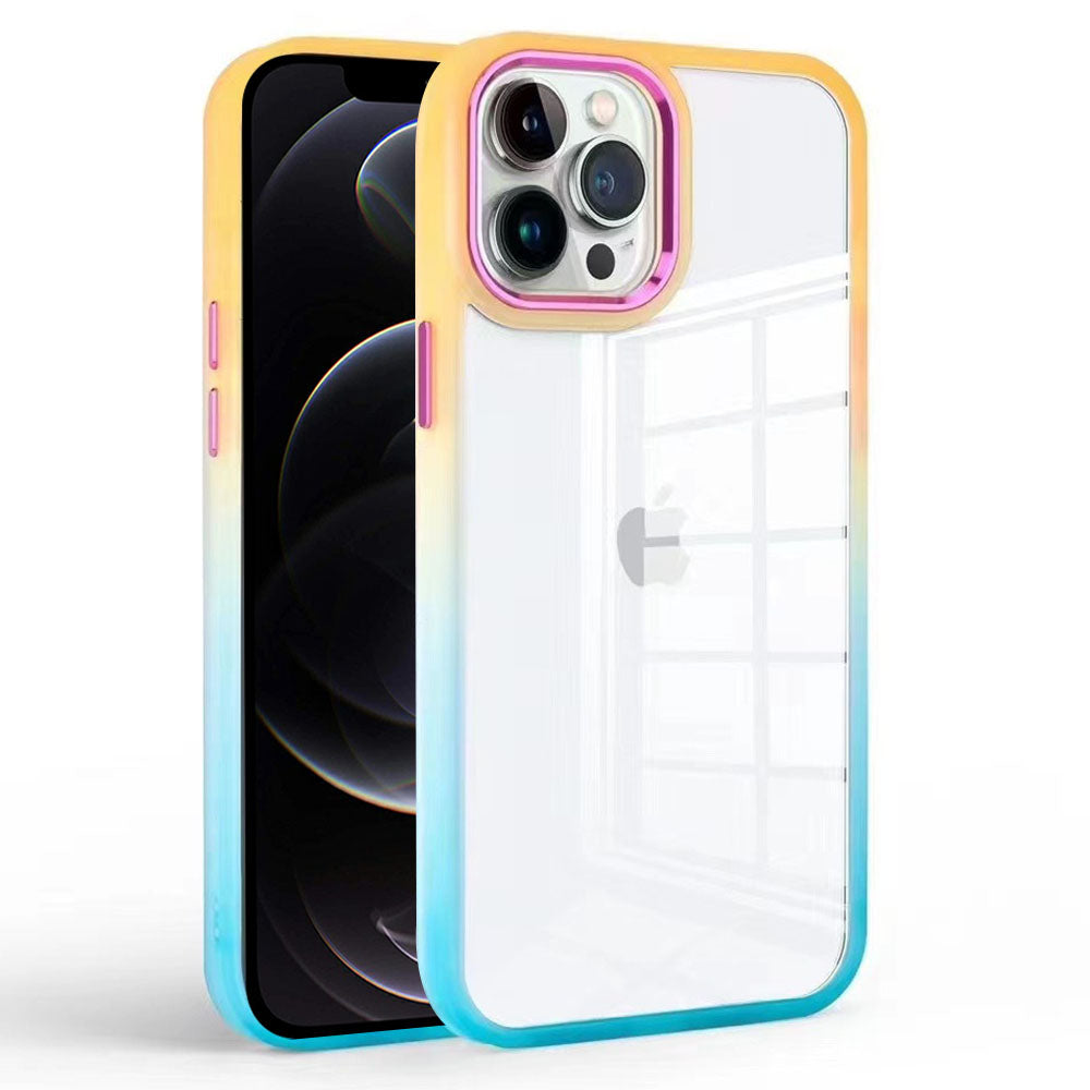 For iPhone 12 Pro Max 6.7 inch Gradient Phone Case Transparent TPU PC Anti-fall Cover For iPhone 12 Pro Max 6.7 inch Gradient Phone Case Transparent TPU PC Anti-fall Cover